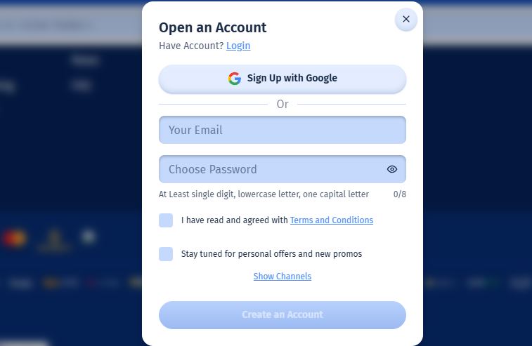 Register a new account and join Spin City to get your welcome bonus
